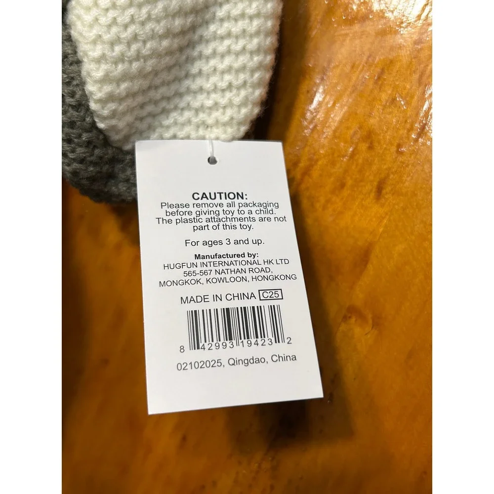 Grey Knit Elephant Plush and 3-Pack Safari Tropic Burp Cloths Baby Gift Set NEW